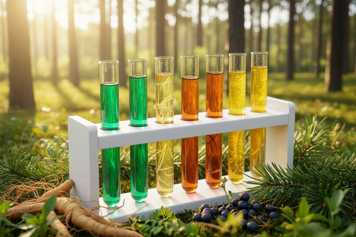 Vials of Botanical Compounds